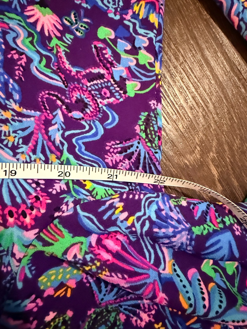 Lilly Pulitzer Purple Floral Button-Front Blouse XL - Picture 8 of 11